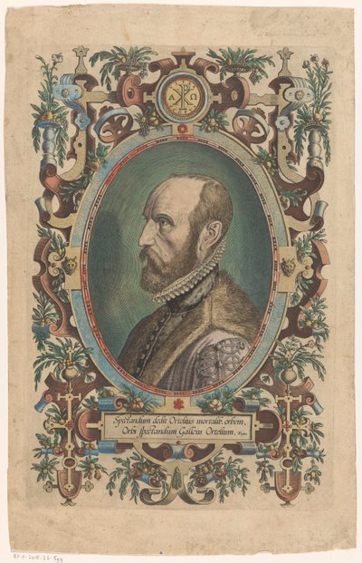 Porträtt av Abraham Ortelius av Philips Galle