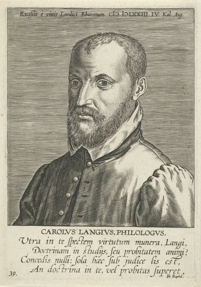 Porträtt av Charles de Langhe av Philips Galle