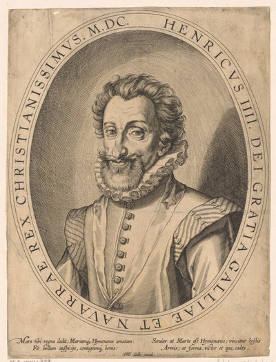 Porträtt av Henrik IV, kung av Frankrike av Philips Galle