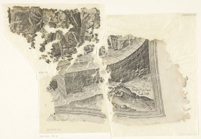 Nedre högra hörnet av ett tryck av scenen av Cebes Tabula Cebetis Carta Vitae (originaltitel) av Philips Galle