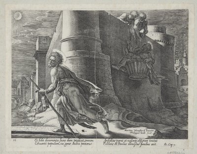 St. Paulus flyr från Damaskus av Philips Galle