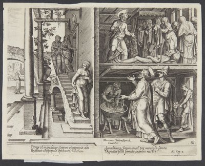 St Peter höjer Tabitha i Joppe av Philips Galle