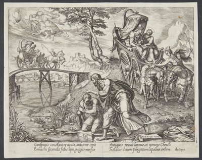 Den helige Filip döper eunucken av Philips Galle