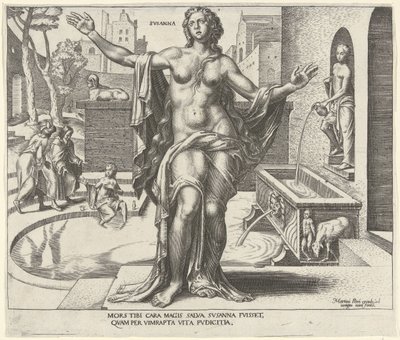 Susanna Svsanna (titel på objekt) Åtta kända kvinnor från Gamla och Nya testamentet (serietitel) av Philips Galle
