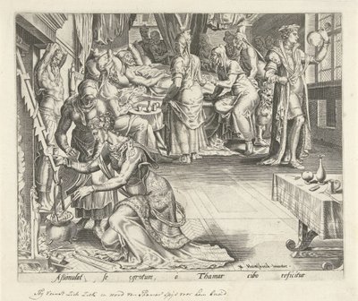 Tamar lagar mat åt Amnon Historia om Tamar och Amnon (serietitel) av Philips Galle