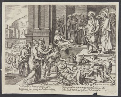 Saffiras död av Philips Galle