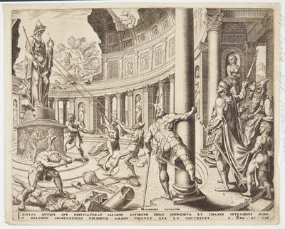 Förstörelsen av templet Astarte, Kemos och Milkom av Philips Galle