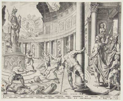 Förstörelsen av templet Astarte, Kemos och Milkom av Philips Galle