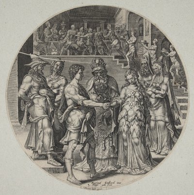 Simsons och filistékvinnans bröllop av Philips Galle
