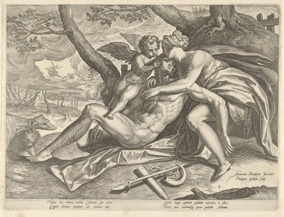 Venus sörjer Adonis död The Story of Adonis (serietitel) av Philips Galle