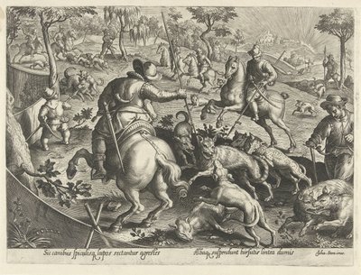 Wolvenjacht mötte hopp Jachttaferelen (serietitel) Där alla typer av jakt, fågelfågel och fiske (serietitel) av Philips Galle