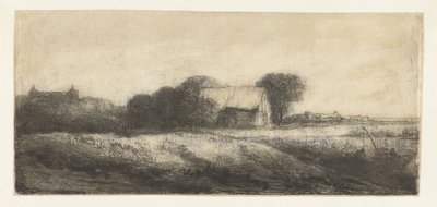 Landskap med en sportfiskare i en båt av Philips Koninck (attributed to)
