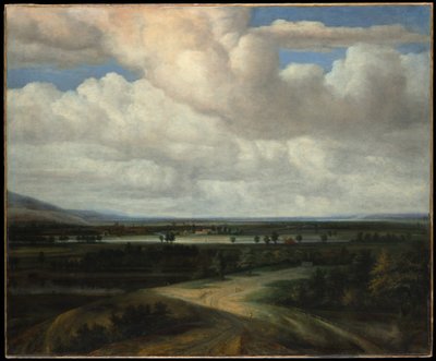 Panoramiskt landskap med en lantgård av Philips Koninck