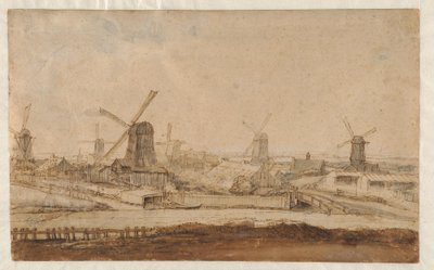 Sågverk utanför Raampoort av Philips Koninck