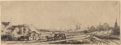 Landskap med en coach av Philips Koninck