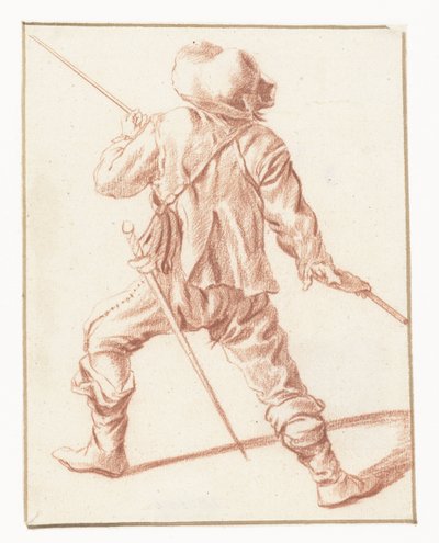 Man slåss med en lans, sedd bakifrån av Philips Wouwerman (copy after)