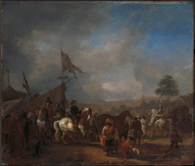 En hästmässa nära ett arméläger av Philips Wouwerman