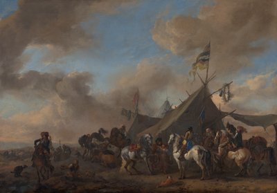 Militärläger av Philips Wouwerman