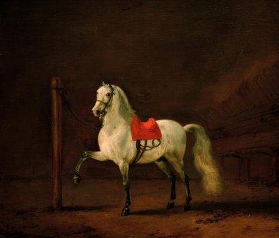En vit häst i stallet av Philips Wouwerman