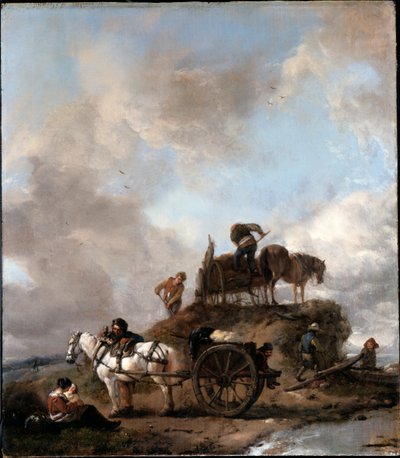 Bönder på fälten: höskörd av Philips Wouwerman