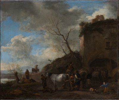 Ryttare hos en smed av Philips Wouwerman