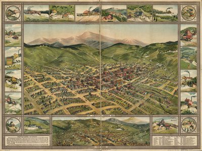 Cripple Creek, 1896. av Phillips and Desjardins Western Lithograph Co.