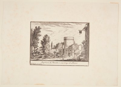 Italienska: Sepolcro di Metella o sia Capo di Bove av Philothée Francois Duflos
