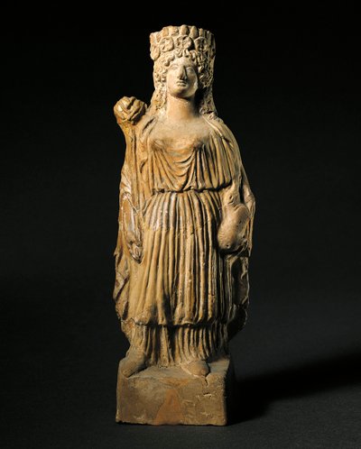 Fenicisk konst: terrakottastatyett som representerar den gudomliga Tanit. 3:e-2:a århundradet f.Kr. Madrid, Arkeologiska museet av Phoenician