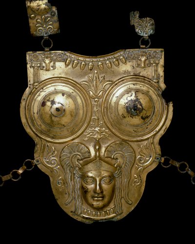 Fenicisk civilisation: slagskepp i guldbrons av Ksour-es-Saf (Ksour es Saf, Ksour Essef eller Ksour Essaf). 3:e-2:a århundradet f.Kr. Tunis Bardo Museum av Phoenician