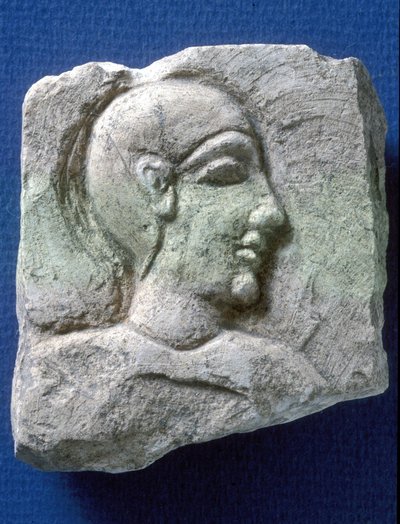 Relief av en adelsman, Tel Dor (kalksten) av Phoenician Phoenician