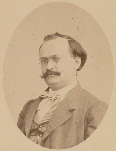 Porträtt av kompositören Charles Lecocq 1832-1918, 1866. av Photo studio A. Legras.