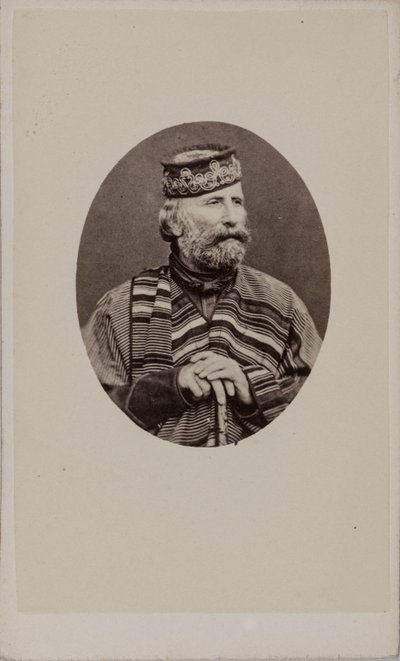 Porträtt av Giuseppe Garibaldi 1807-1882, 1882. av Photo studio Alessandro Pavia.