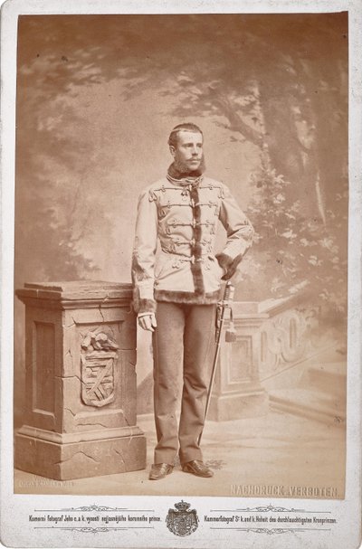 Rudolf, kronprins av Österrike 1858-1889, ca 1880-1885. av Photo studio C. K. Dvorni Prague.