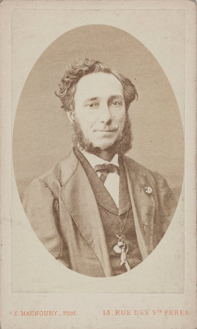 Porträtt av violinisten och kompositören Camillo Sivori 1815-1894. av Photo studio Eugène Maunoury.