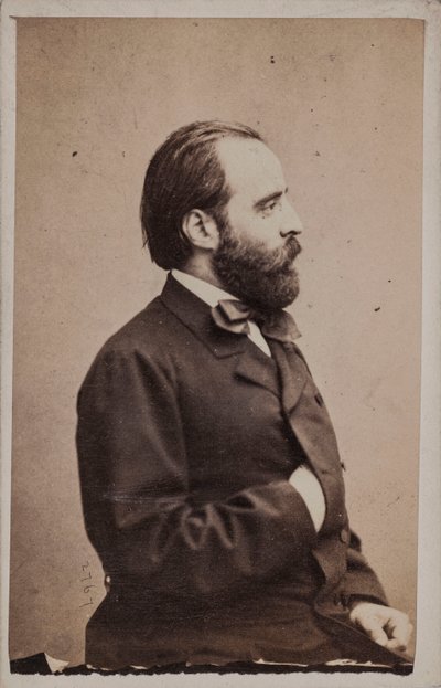 Porträtt av dirigenten och kompositören Angelo Mariani 1821-1873. av Photo studio Giulio Rossi and Giovan