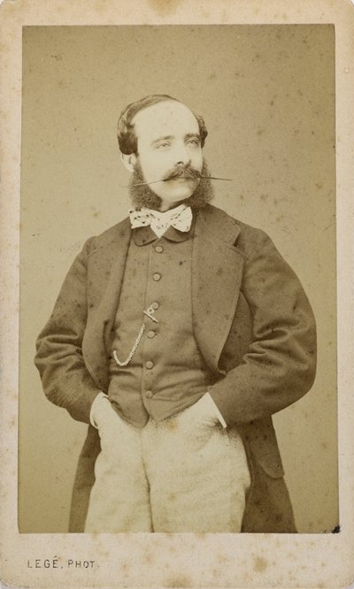 Porträtt av violinisten och kompositören Adolphe Blanc 1828-1885, ca. 1870. av Photo studio Legé and Bergeron.