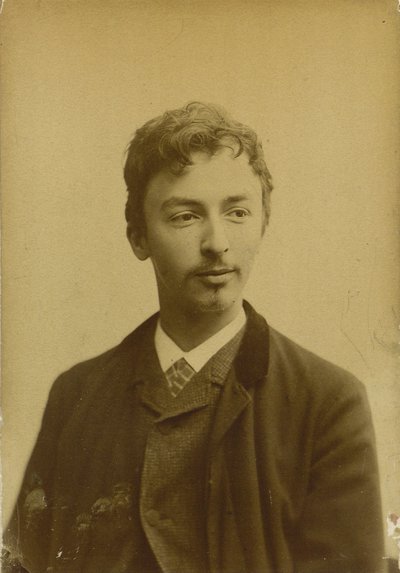 Porträtt av Vilhelm Hammershøi 1864-1916, 1891. av Photo studio Müller and Co..