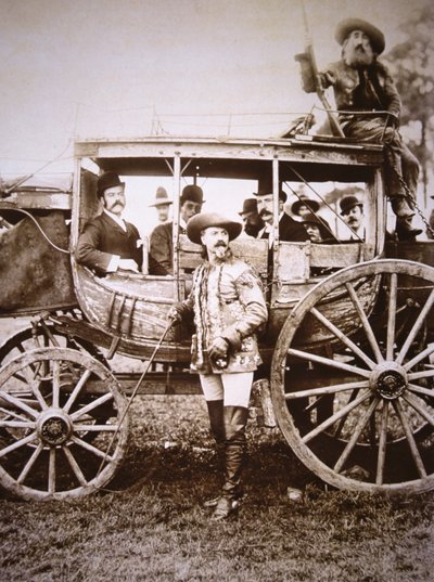 Buffalo Bill Cody (1846-1917) och hans Deadwood-tränare (s/v foto) av Photographer American