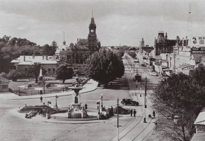 Utsikt över Bendigo, Victoria (s/v foto) av Photographer Australian