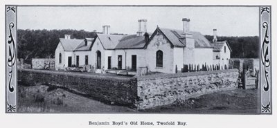 Benjamin Boyds gamla hem, Twofold Bay (s/v foto) av Photographer Australian