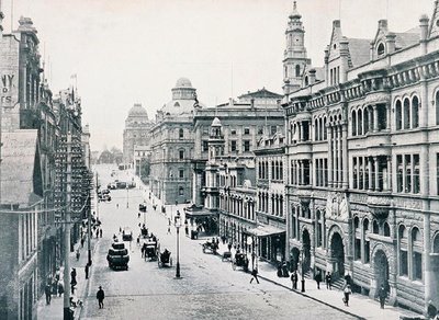 Bridge Street, Sydney, ca 1900, från `Under the Southern Cross - Glimpses of Australia