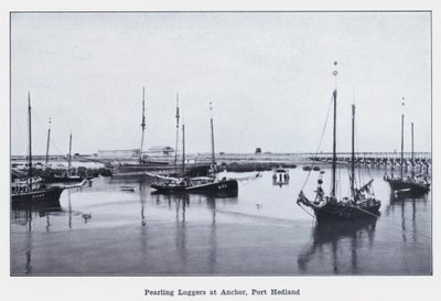 Pearling Luggers at Anchor, Port Hedland (s/v foto) av Photographer Australian
