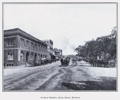 Produce Markets, Roma Street, Brisbane (s/v foto) av Photographer Australian