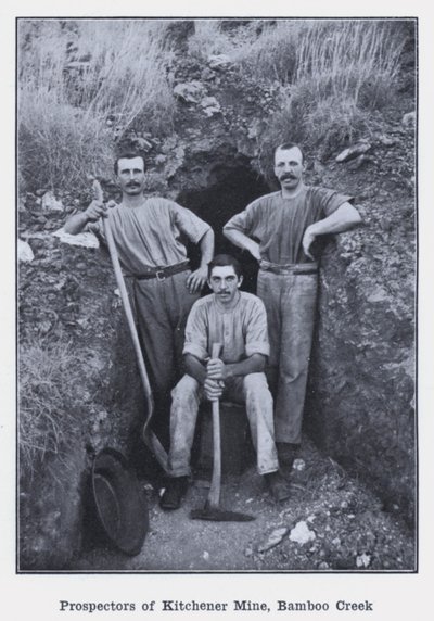 Prospectors of Kitchener Mine, Bamboo Creek (s/v foto) av Photographer Australian