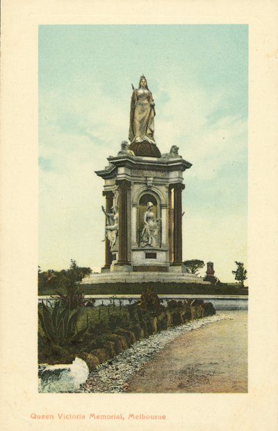 Queen Victoria Memorial, Melbourne, Victoria, Australien (färg litho) av Photographer Australian
