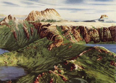 Tasmanien: Cradle Mount och Barn Bluff (färgfoto) av Photographer Australian