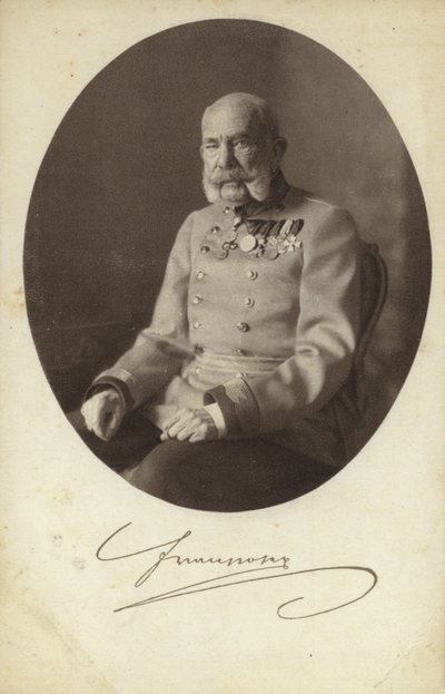 Kejsar Franz Joseph I av Österrike (svartvitt foto) av Photographer Austrian