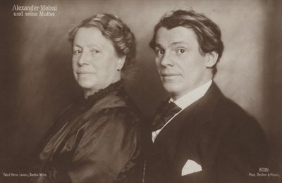 Porträtt av Aleksander Moissi (svartvitt foto) av Photographer Austrian