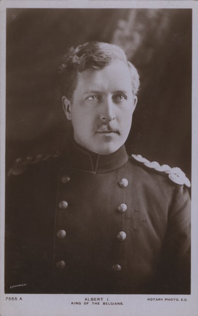 Albert I, kung av Belgien (s/v foto) av Photographer Belgian