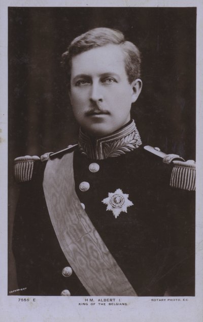 Albert I, kung av Belgien (s/v foto) av Photographer Belgian